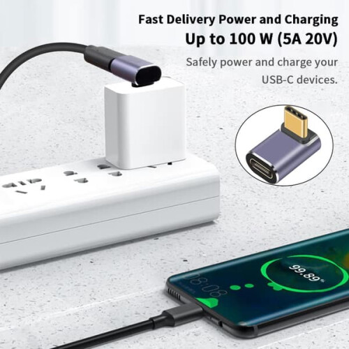 USB C 90-gradersadapter för USB4-kabeladapter, 40 Gbps USB C-adapter 1