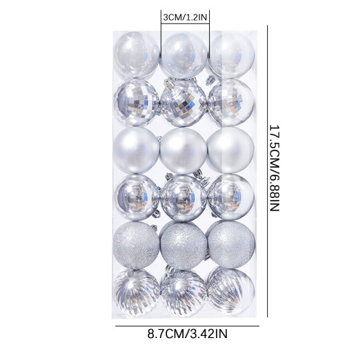Staron silver Christmas ornaments 30mm 36 pcs 2