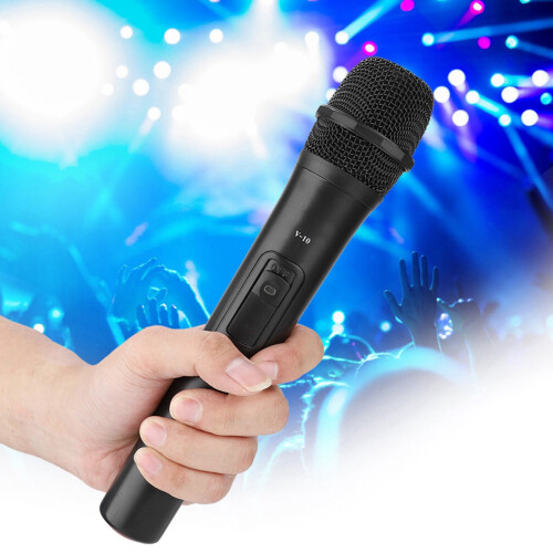 Tebru Black UHF Wireless Handheld Microphone for Karaoke 2