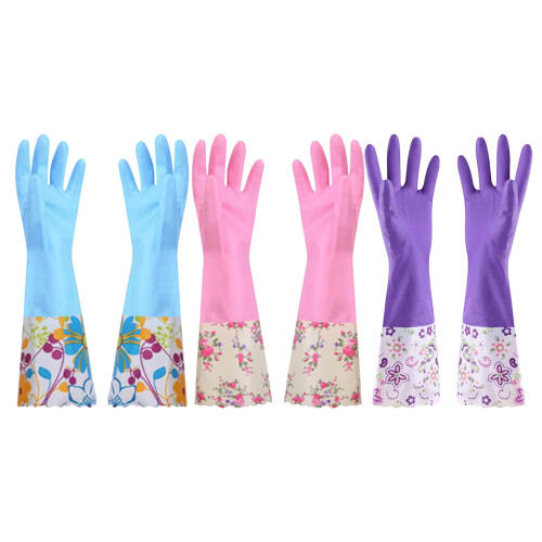 Holloyiver Reusable Dishwashing Gloves Rubber Extra Thick 1