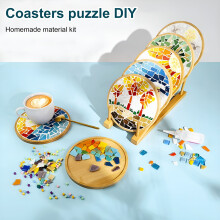 Glass Mosaic Coaster Kit for Adults 30 Tiles