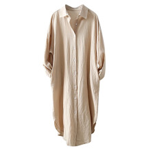 Damen-Baumwoll-Langarmshirt mit V-Ausschnitt