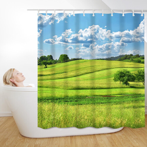 Printed Polyester Shower Curtain Waterproof Dust-proof 2