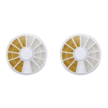 600 PCS Nail Art Gold Silver Bead Tips Decoration + Wheel Fashion