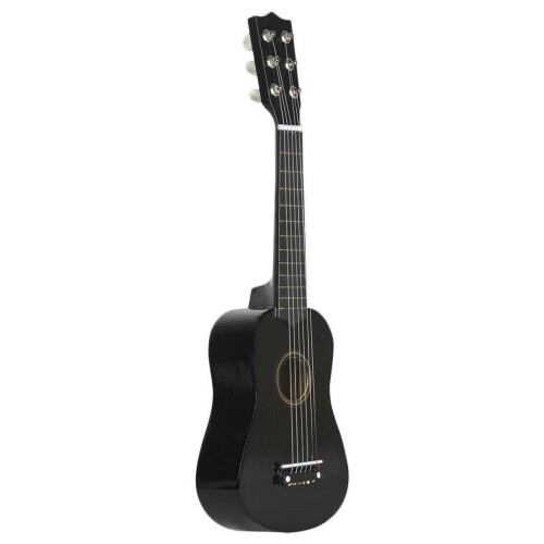 Acoustic Guitar Solid Wood 21 Inch Black 1