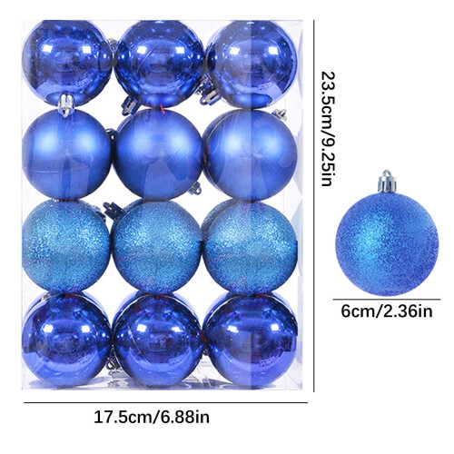 Staron blue Christmas ornaments 60mm 24 pcs 2