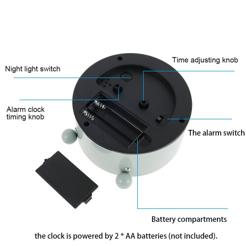 Silent Sweep Analog Vækkeur Batteridrevet 2