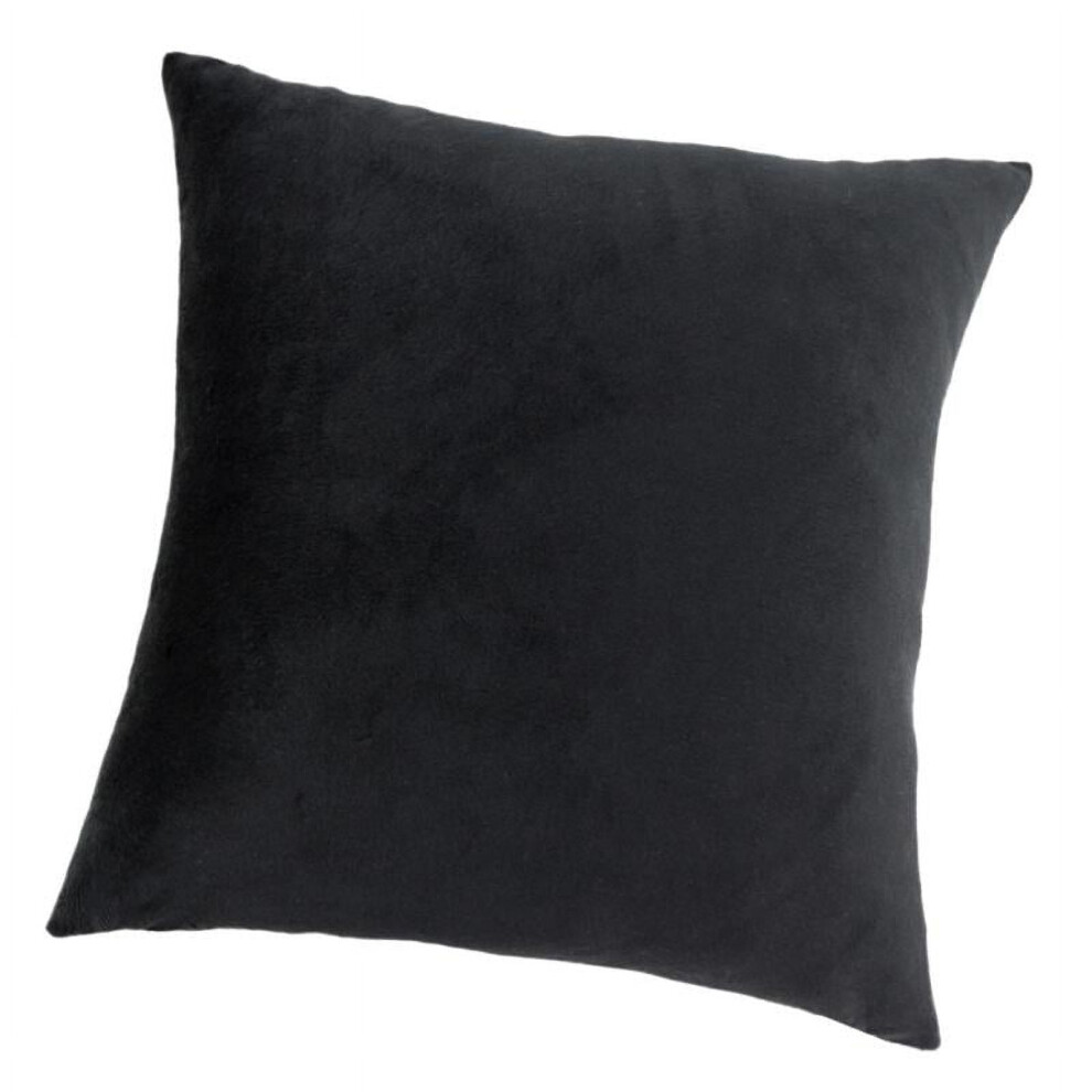 Velvet Decor Throw Pillow Black 60 x 60 cm