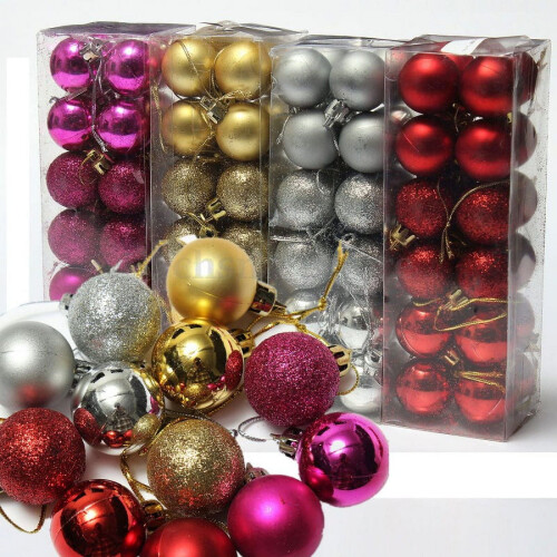 Christmas Balls Silver Shatterproof 24PCS 2