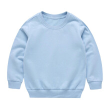 Kids' solid-color long sleeve round neck tee