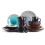 Sonoma stoneware dinner set black exterior hand-painted 2