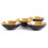 Sonoma stoneware dinner set black exterior yellow interior 6