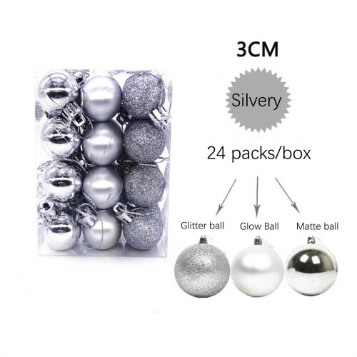 Staron Christmas Ornaments Silver 30mm 24pcs 1