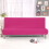 Stretch Elastic Sofa Slipcover Polyester Spandex Rose Red 2