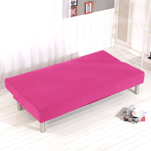 Stretch Elastic Sofa Slipcover Polyester Spandex Rose Red 2