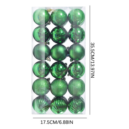 Staron green Christmas ornaments 60mm 36 pcs 1