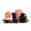 Sonoma Stoneware dinnerware set black exterior rose 2