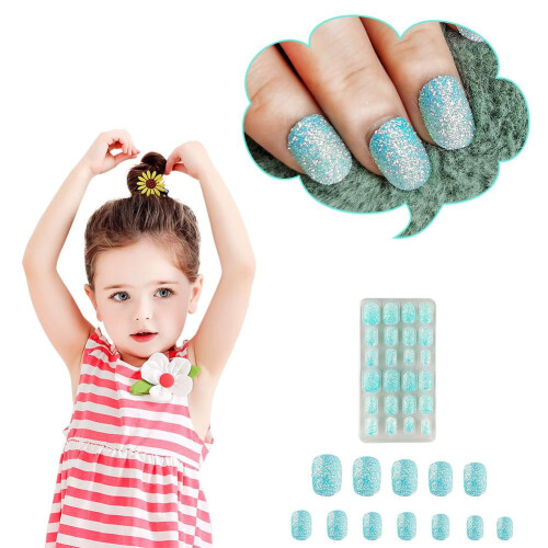 Sparkling false nails for kids, 24 pcs 2