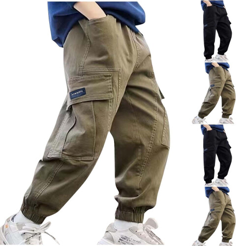 Durable Boys' Casual Pants with Pockets