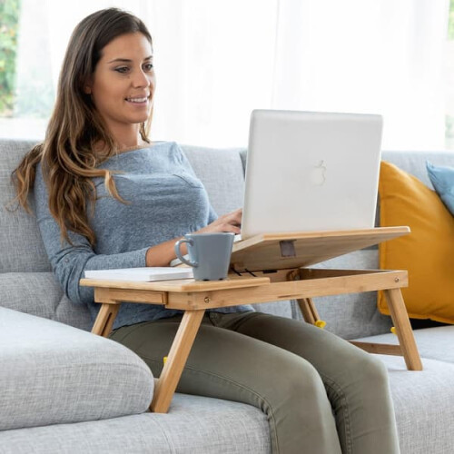Laptopbord i bambusbrunt 1