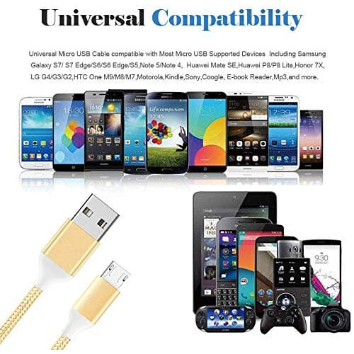Micro-USB Charging Cable for PS4 Controller Black 3m 1