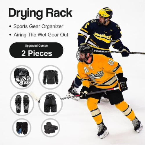Hockey Equipment Drying Rack 2-Piece 12 Hooks 1