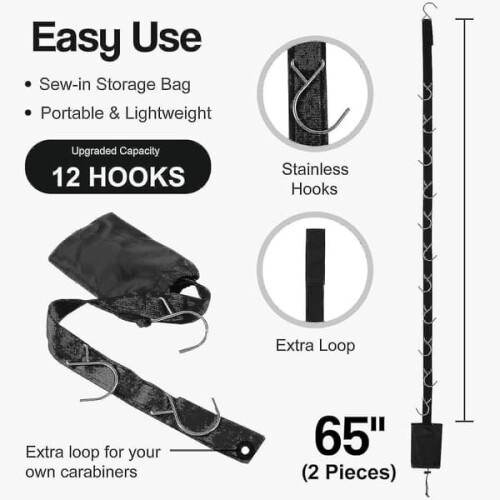 Hockey Equipment Drying Rack 2-Piece 12 Hooks 2