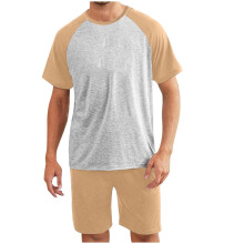 Herr sommarpyjamasset med kortärmad skjorta och shorts