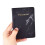 Passport Case Black Marble Leather Gold Trim 2