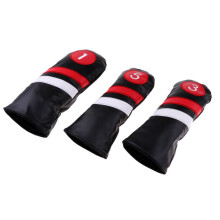 Waterproof PU Golf Club Covers for Driver #1 #3 #5 Black