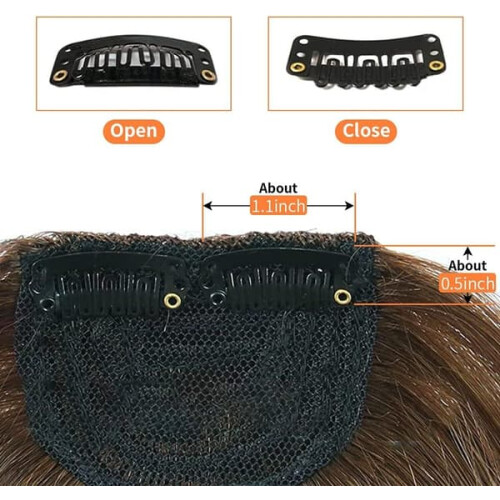 Light Brown Human Hair Fringe Clip-in Bangs 2