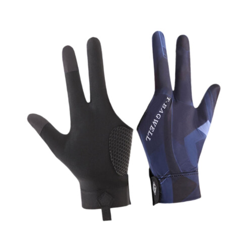 Pool Gloves Left Hand Blue Separate Fingers