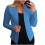 Women's Blazer Jacket Solid Slim Fit Office Work Jacket Blue 1