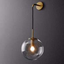 Applique murale moderne avec globe en verre transparent, douille E27, 110 V