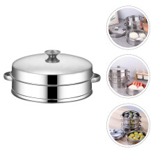 Cuiseur vapeur carré argenté avec couvercle 20 x 20 cm