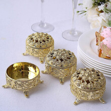 BalsaCircle metallic gouden mini snoepdoosjes 2,5 inch