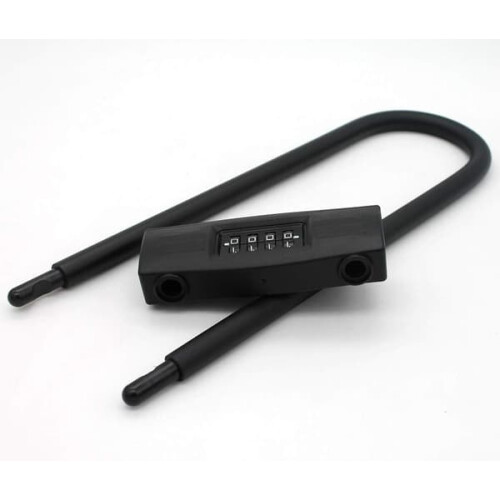 4-Digit U-Lock Motorcycle Lock / Bicycle Lock - Lockable Combination Lock / Resettable D for Bikes / Lockable Doors. (Black) 2