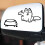 Cat and bowl car sticker multicolor 5
