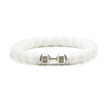 Pulseira haltere com peso de pedra vulcânica 8mm