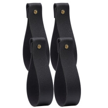 Sangles en cuir noir pour fixation murale – 10 pièces