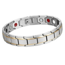 Bracciale magnetico da uomo in acciaio al titanio con energia