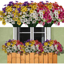 Kunstige blomster UV-resistente silkebuske 10-pak