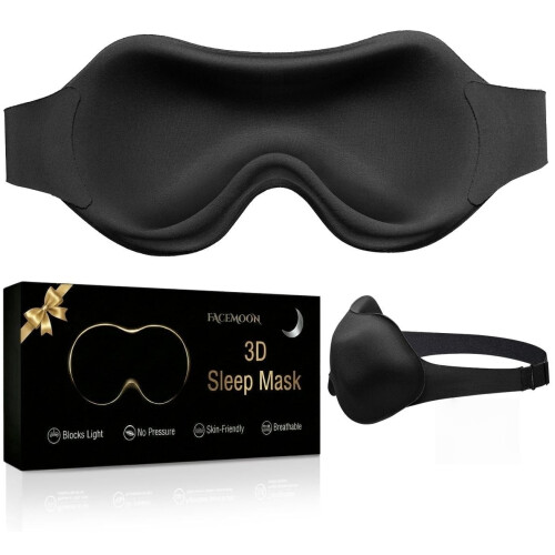 3D Contoured Sleep Mask for Side Sleepers Light Blocking