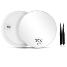 Miroir de maquillage compact pliable 15x/1x3,3 pouces argenté