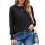 Damenbluse mit Rundhalsausschnitt, lässiges Herbst-Top 1