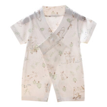 Grenouillère d'été pour nouveau-né en coton blanc avec protection ventre, 1–2