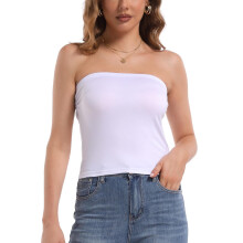 Top corto sin tirantes para mujer, color liso.