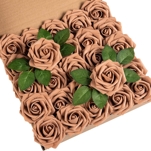 Rosas artificiais pretas com hastes (25 unidades)