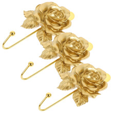Crochets muraux en résine dorée pour la décoration intérieure (lot de 3)