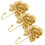 Crochets muraux en résine dorée pour la décoration intérieure (lot de 3) 1